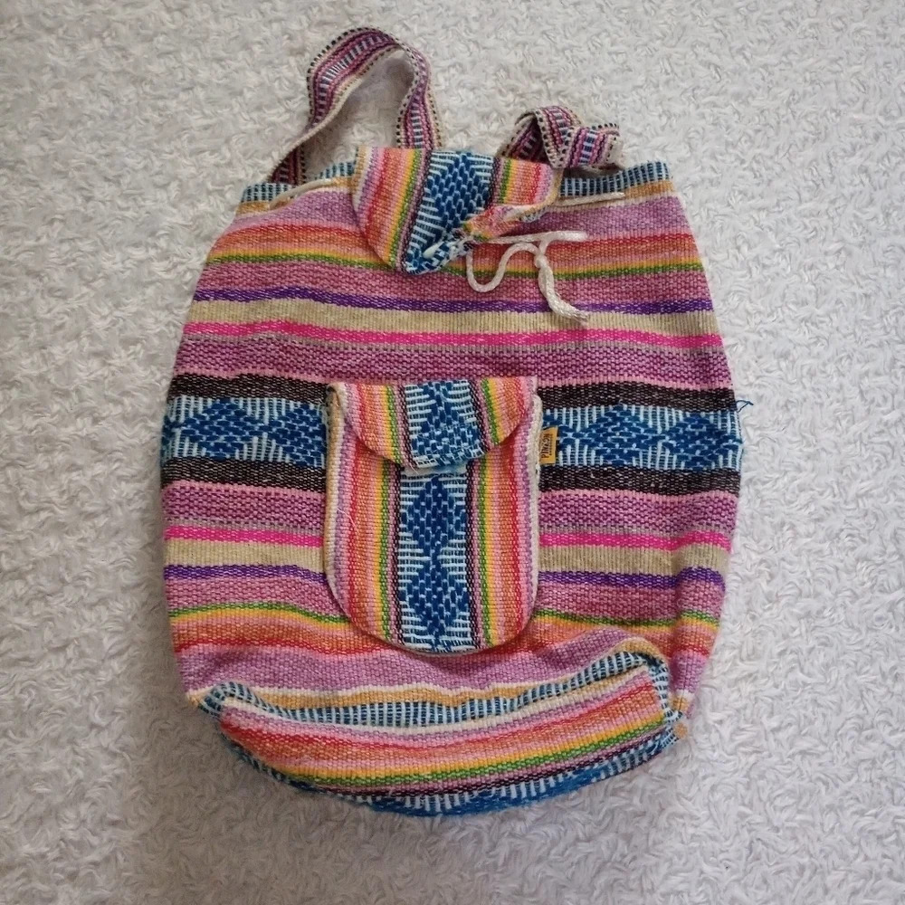 Pizon Handmade boho Multicolor girl backpack